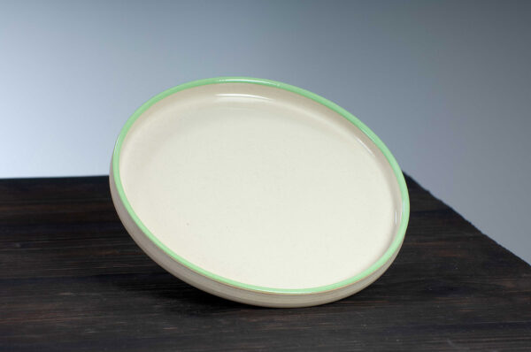 top view of side plate with green rim