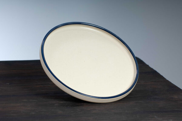 top view of side plate with navy rim