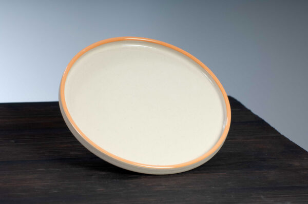 top view of side plate with orange rim